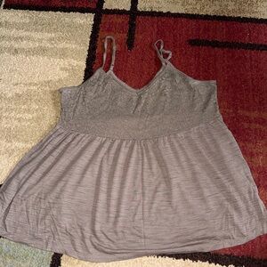 Torrid Gray Lace Trim Tank Top